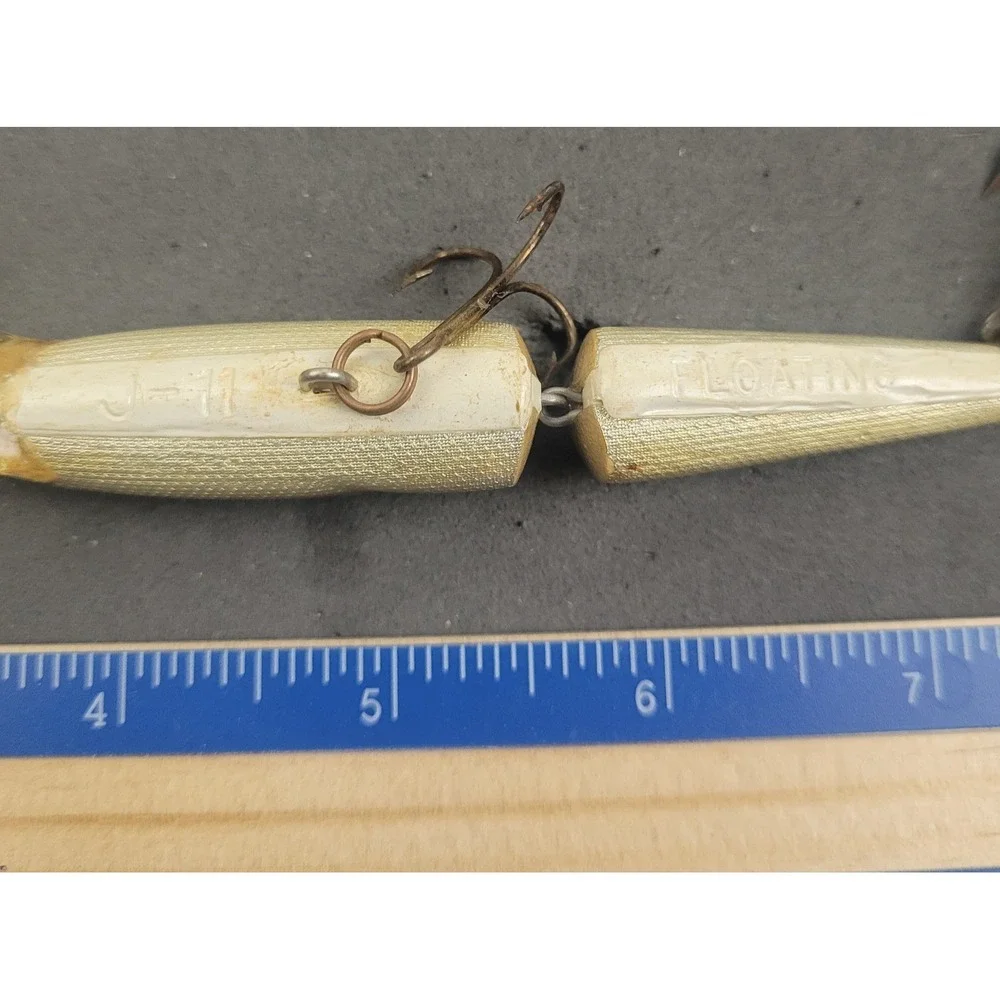 Vintage Rapala Wooden Jointed Gold Fishing Lure J-11